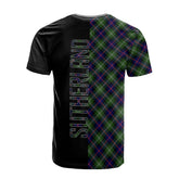 Sutherland Modern Tartan T-Shirt Half of Me - Cross Style